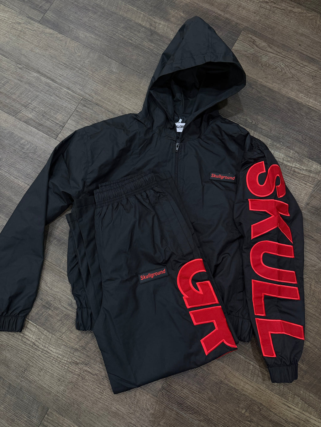 Black Windbreaker Set